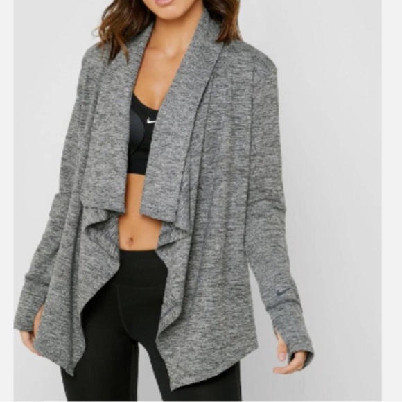 Nike Women Cardigans Training L gray stretch - Picture 1 of 7